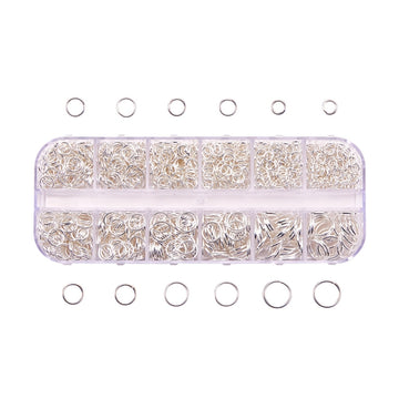 1 Box (Approx 1000pcs) , 4~10x0.7~1mm, Iron Jump Rings, Close but Unsoldered in Silver